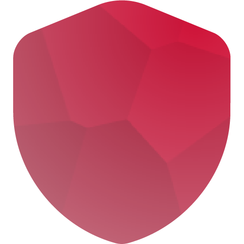 Rotes Schild-Symbol für IT-Sicherheit bei TOMS IT